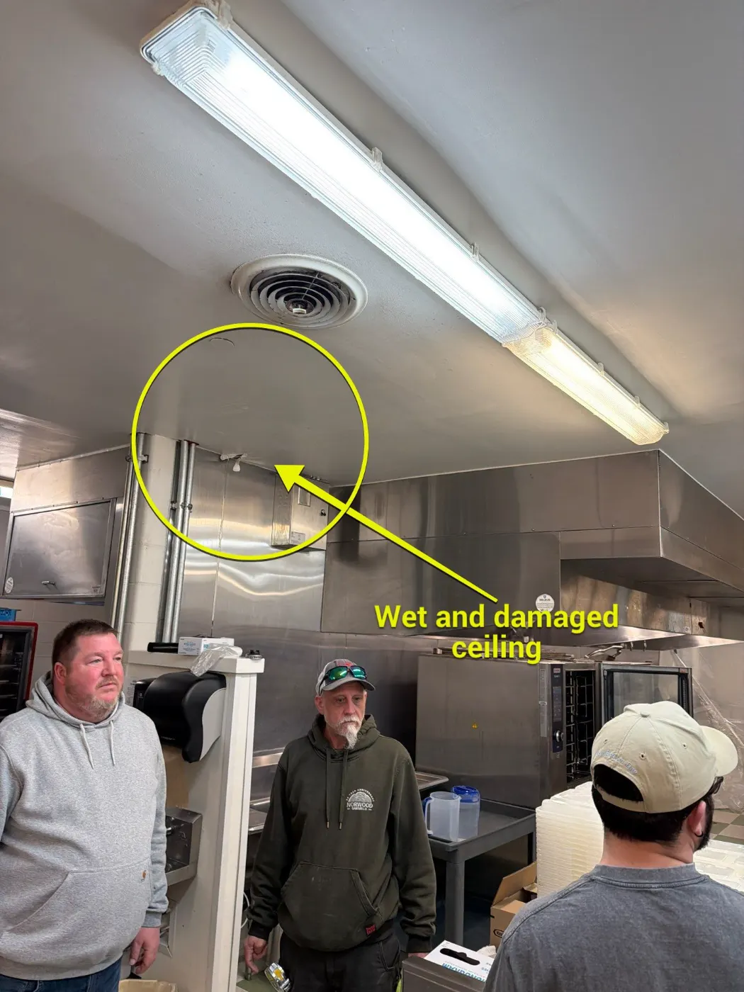 Commercial water mitigation in Old Town Westfield, Indiana